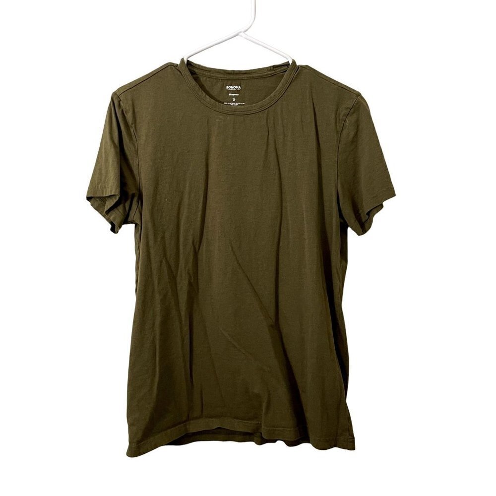 Sonoma Sleepwear Short Sleeve T-Shirt Small Olive Green Womens Cotton Blend